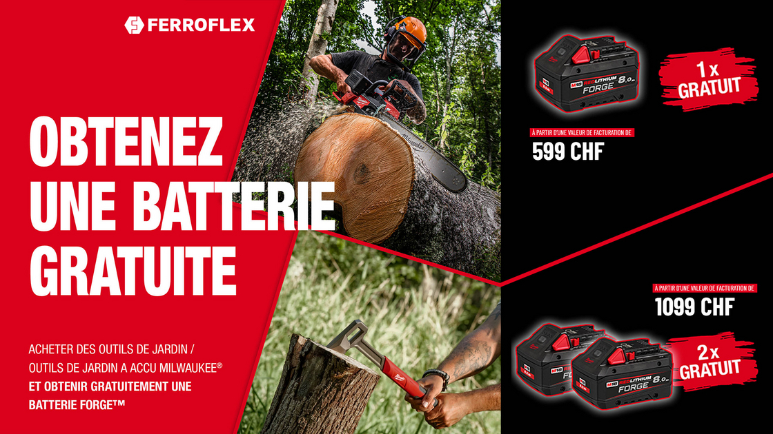 Obtenez une batterie Milwaukee gratuite